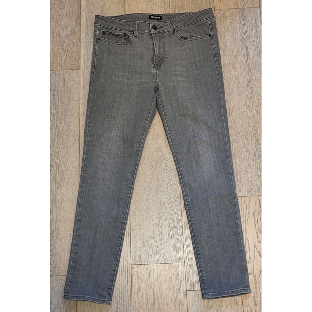Express Skinny Jeans Men’s 33x30 Gray Stretch Slim Fit Denim Modern Casual